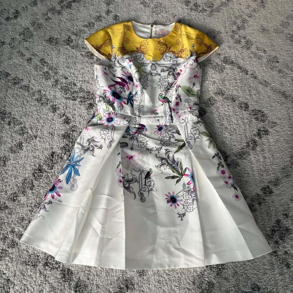 Ted Baker London Floral Baroque Satin Mini Dress